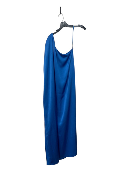 Crosby Size XL Blue Acetate Polyester Lining Textured Slit Cold Shoulder Dress Blue / XL