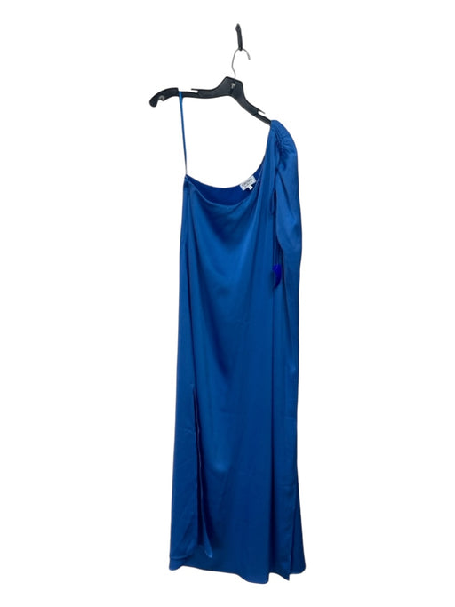 Crosby Size XL Blue Acetate Polyester Lining Textured Slit Cold Shoulder Dress Blue / XL