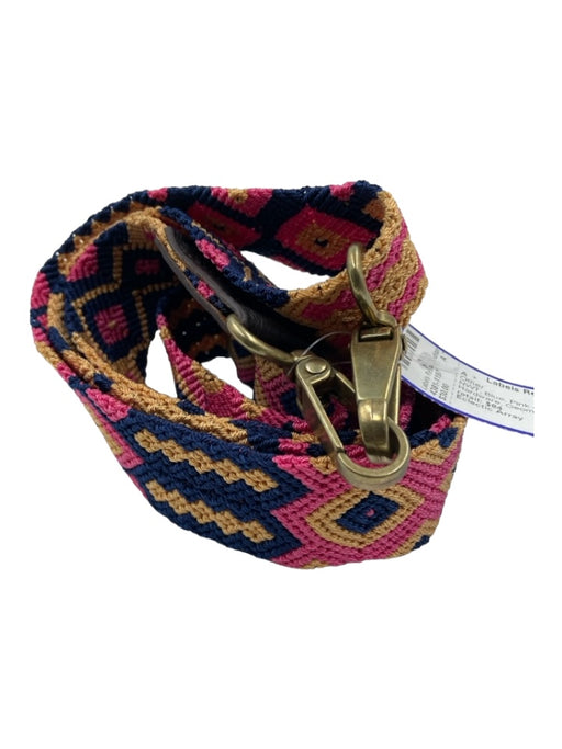 Eclectic Array Blue, Pink & Tan Cloth Brass Hardware Geometric Bag Strap Other Blue, Pink & Tan