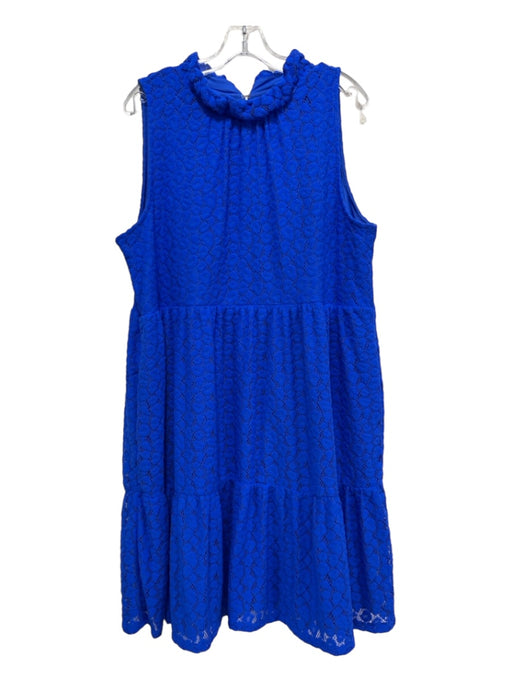 Lilly Pulitzer Size XL Blue Polyester Knit Floral Keyhole Back Sleeveless Dress Blue / XL