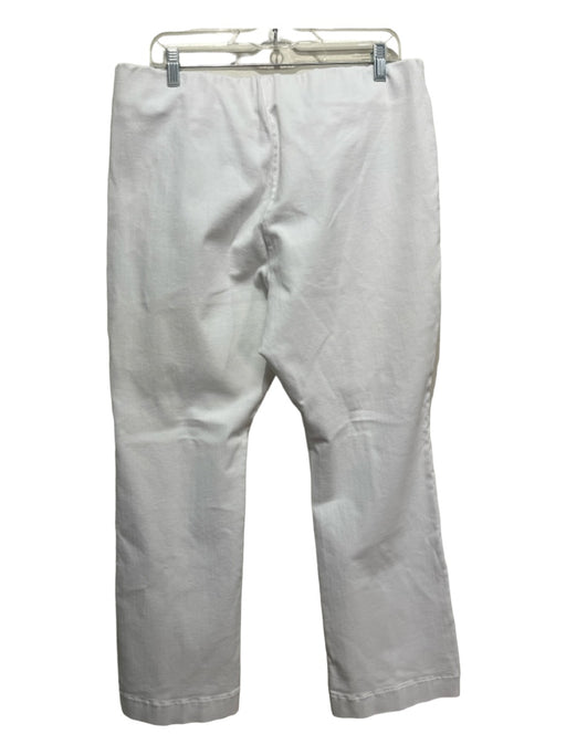 Ann Mashburn Size XL White Cotton Elastic Waist Flare Leg Pants White / XL