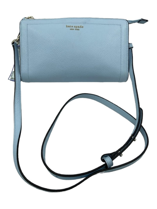 Kate Spade Blue Pebbled Leather Top Zipper Gold Hardware Crossbody Bag Blue / Small