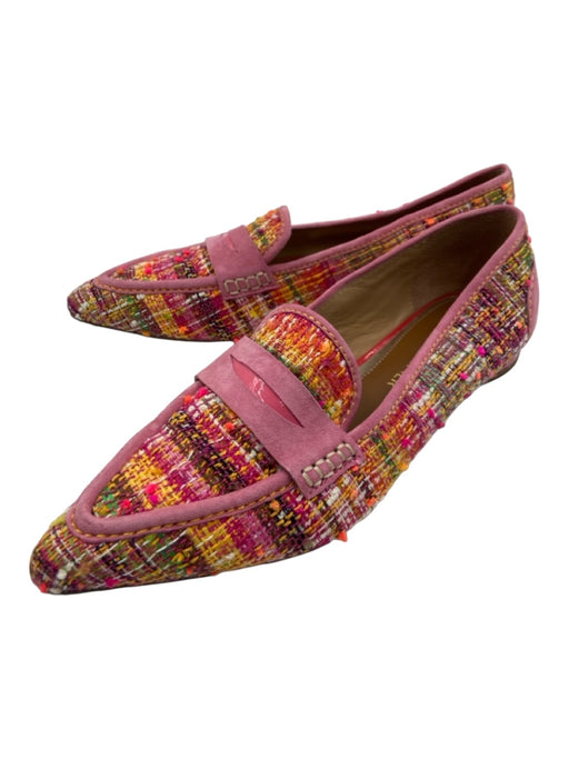 Donald Pliner Shoe Size 9.5 Pink & Multi Cloth Suede tweed Pointed Toe Loafers Pink & Multi / 9.5