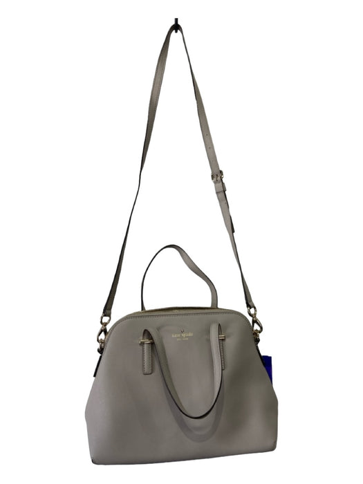 Kate Spade Gray Saffiano Leather Shoulder & Crossbody Top Zip Gold Hardware Bag Gray / S