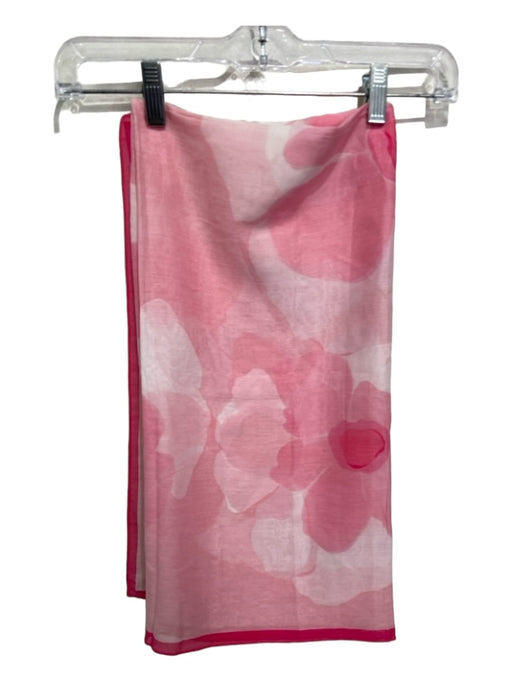 Kate Spade Pink & White Square Floral Sheer scarf Pink & White