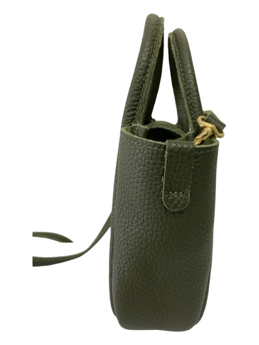 Oliveve Olive Green Leather Top Handle Magnetic Close Crossbody Strap Bag Olive Green / Mini