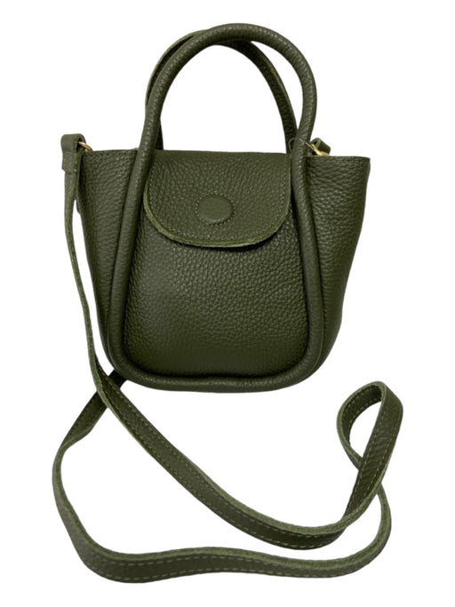 Oliveve Olive Green Leather Top Handle Magnetic Close Crossbody Strap Bag Olive Green / Mini