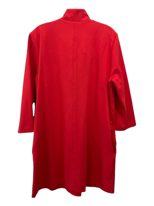 Tuckernuck Size XXL Red Rayon Blend V Neck 3/4 Sleeve Knit Knee length Dress Red / XXL