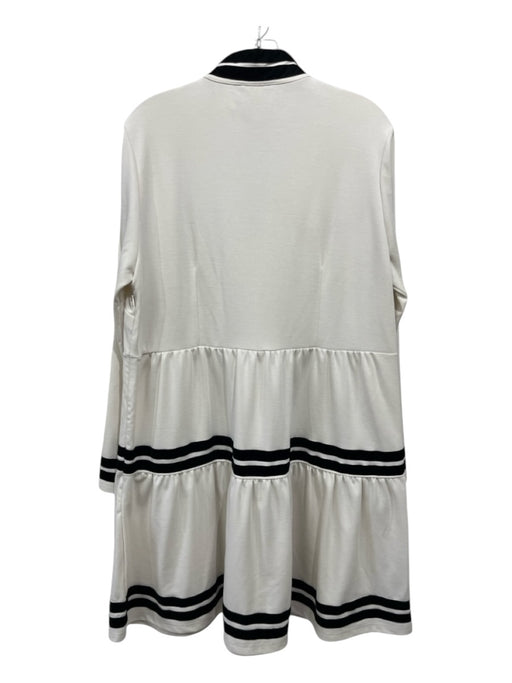 Sail To Sable Size XL Cream & Black Polyester Blend Velvet Trim Dress Cream & Black / XL