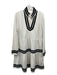 Sail To Sable Size XL Cream & Black Polyester Blend Velvet Trim Dress Cream & Black / XL