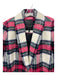 Talbots Size 16 White, Red, Green Acrylic Button Front Plaid Pockets Coat White, Red, Green / 16