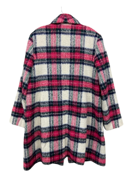 Talbots Size 16 White, Red, Green Acrylic Button Front Plaid Pockets Coat White, Red, Green / 16