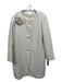 Kate Spade Size 14 Cream Cotton Tweed Rose Button Knee length Coat Cream / 14