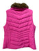 Talbots Size XL Hot pink Polyester Quilted Faux Fur Collar Zip Vest Hot pink / XL