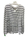 STS Sail to Sable Size XXL White & Gray Polyester Sequin Boat Neck Stripe Top White & Gray / XXL