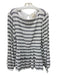 STS Sail to Sable Size XXL White & Gray Polyester Sequin Boat Neck Stripe Top White & Gray / XXL