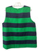 Tuckernuck Size XXL Green & Navy Polyester Horizontal Stripes Back Zip Top Green & Navy / XXL