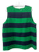 Tuckernuck Size XXL Green & Navy Polyester Horizontal Stripes Back Zip Top Green & Navy / XXL