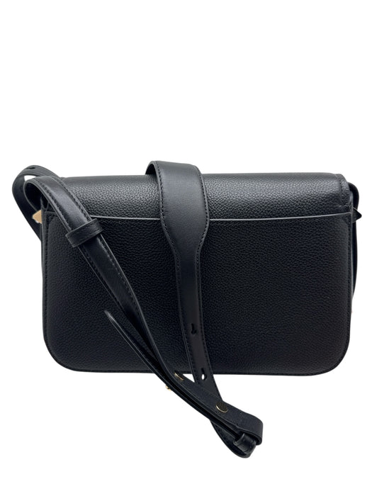 Kate Spade Black Gold Tone Hardware Leather Magnetic Closure Crossbody Bag Black