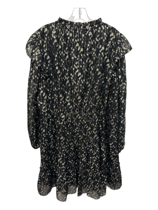 Sail To Sable Size XXL Black & Gold Silk & Metallic Abstract Dots Dress Black & Gold / XXL