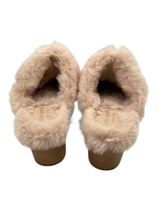 Kate Spade Shoe Size 9.5 Blush Pink Suede Upper Faux Fur Detail Block Heel Clogs Blush Pink / 9.5