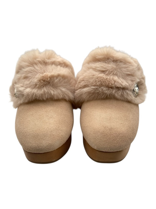 Kate Spade Shoe Size 9.5 Blush Pink Suede Upper Faux Fur Detail Block Heel Clogs Blush Pink / 9.5