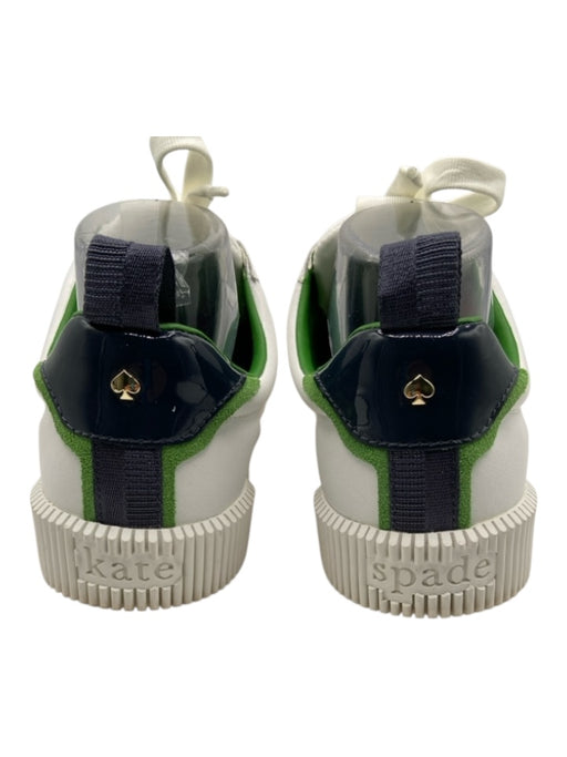 Kate Spade Shoe Size 9B White, Navy & Green Leather Upper Lace Up Sneakers White, Navy & Green / 9B