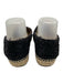 Chanel Shoe Size 40 Black & Silver textile upper Jute Sole Metallic Detail Flats Black & Silver / 40