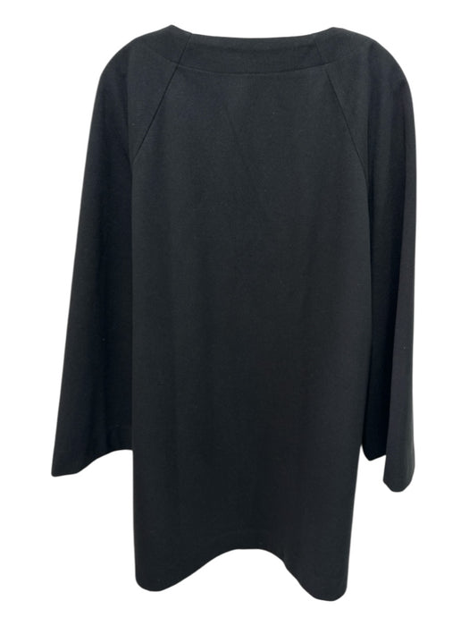 Pomander Place Size XXL Black Polyester Blend V Neck 3/4 Sleeve Dress Black / XXL