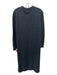 Tuckernuck Size XXL Black Boucle 3/4 Sleeve Button Wrists Crewneck Midi Dress Black / XXL