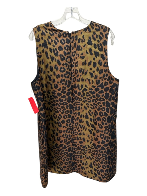 Tuckernuck Size XXL Brown & Black Polyester Checkered Weave Leopard Print Dress Brown & Black / XXL