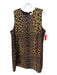 Tuckernuck Size XXL Brown & Black Polyester Checkered Weave Leopard Print Dress Brown & Black / XXL