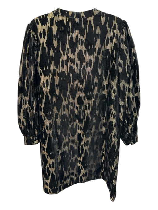 Pomander Place Size XXXL Black & Gold Rayon Blend Velvet Metallic Dress Black & Gold / XXXL