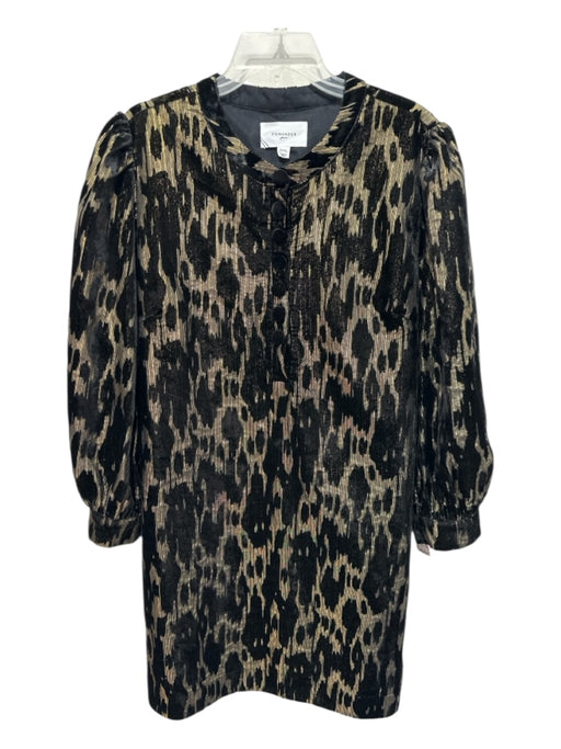 Pomander Place Size XXXL Black & Gold Rayon Blend Velvet Metallic Dress Black & Gold / XXXL