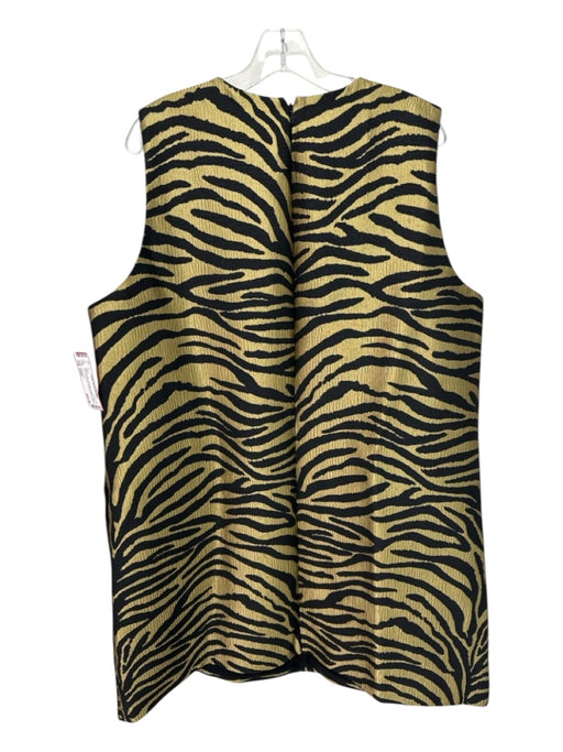 Tuckernuck Size XXXL Black & Gold Polyester Metallic Tiger Print Pockets Dress Black & Gold / XXXL