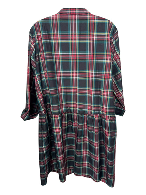 Tuckernuck Size XXL Black & Multi Polyester Mandarin Collar Button Front Dress Black & Multi / XXL