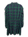 Sail To Sable Size XXL Green, Navy & Metallic Viscose & Polyester Plaid Dress Green, Navy & Metallic / XXL