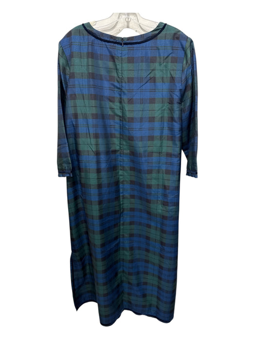 Tuckernuck Size XXL Green, Blue & Black Polyester Velvet Trim Plaid Dress Green, Blue & Black / XXL