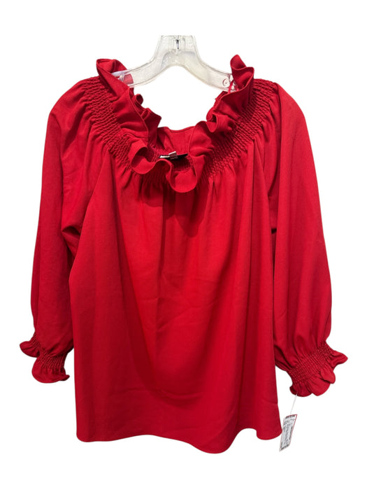 Tuckernuck Size XXL Red Polyester Ruffle Details Off the Shoulder Top Red / XXL