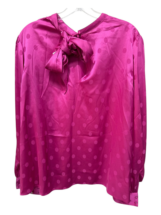 Crosby Size XXL Hot pink Polyester Silk Feel High Neck Polka dot Top Hot pink / XXL