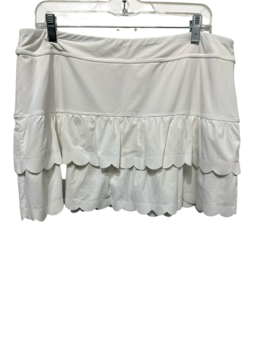 Lilly Pulitzer Size XL White No Fabric Tag Wide Waist Band Tiered Skort White / XL