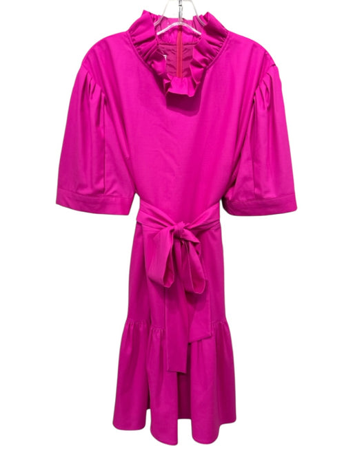 Doubler R by Ravi Ratan Size XL Fuchsia No Fabric Tag Short Balloon Sleeve Dress Fuchsia / XL