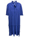 Pomander Place Size XXL Blue Cotton Blend Short Balloon Sleeve Tiered Maxi Dress Blue / XXL