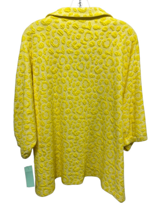 Emily McCarthy Size XXL Yellow Polyester & Cotton Short Sleeve Spotted Top Yellow / XXL