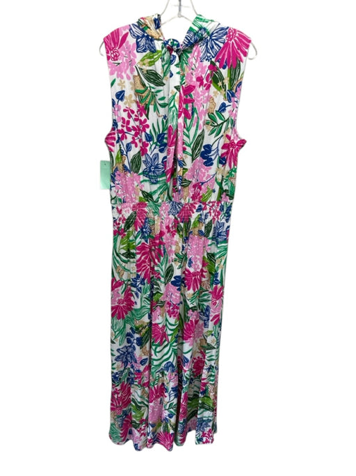 Lilly Pulitzer Size XL Pink, Green & White Rayon & Spandex Sleeveless Maxi Dress Pink, Green & White / XL