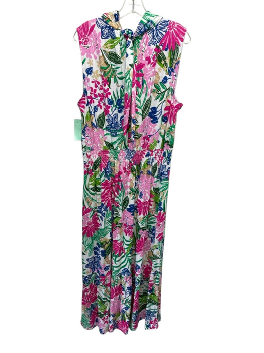 Lilly Pulitzer Size XL Pink, Green & White Rayon & Spandex Sleeveless Maxi Dress Pink, Green & White / XL