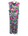 Lilly Pulitzer Size XL Pink, Green & White Rayon & Spandex Sleeveless Maxi Dress Pink, Green & White / XL