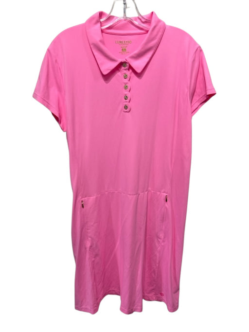 Lilly Pulitzer Size XL Pink Nylon Blend Short Sleeve Pique Polo Dress Dress Pink / XL