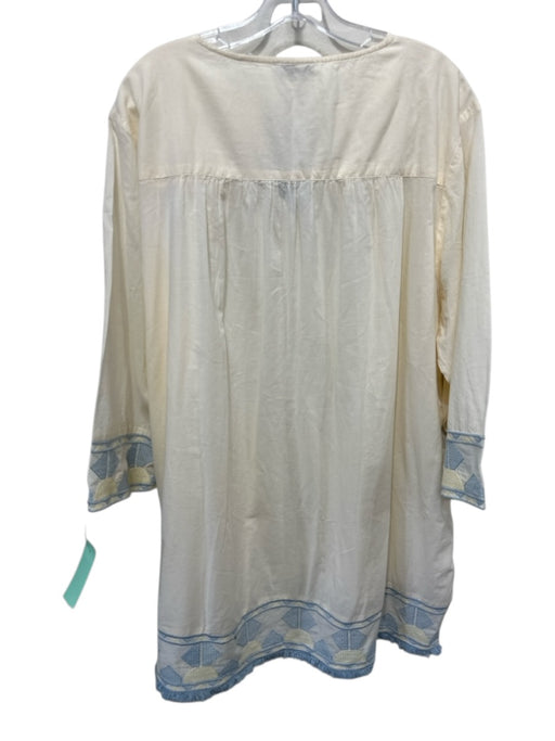 Tuckernuck Size XXL Pale Yellow, Yellow & Blue Cotton Long Sleeve V Neck Top Pale Yellow, Yellow & Blue / XXL
