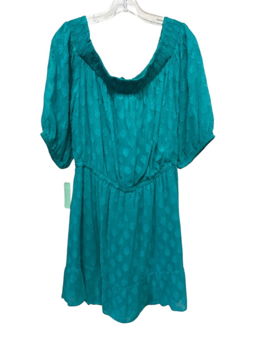 Lilly Pulitzer Size XL Green Rayon Short Sleeve Clipped Dots Off Shoulder Dress Green / XL
